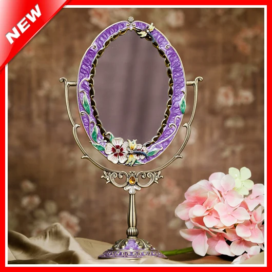 

Tin Alloy Antique Beauty Vanity Makeup Mirror For Woman Cosmetic Mirror Dressing Table Standing Mirror Home Decorative Mirror