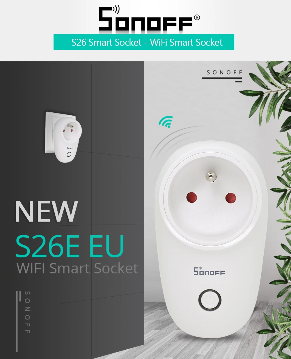 Sonoff S26 WiFi умная розетка 250 в AU/CN/EU/UK/US Беспроводная вилка умный дом переключатель розетки питания работает с Alexa Google Assistant