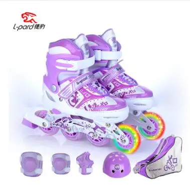 حار! الأطفال الأسطوانة أحذية التزلج S/M/L أحذية التزلج الأسطوانة قابل للتعديل الطريق انزلاق/سباق التعرج حذاء تزلج بعجلات أحذية + واقية + حقيبة