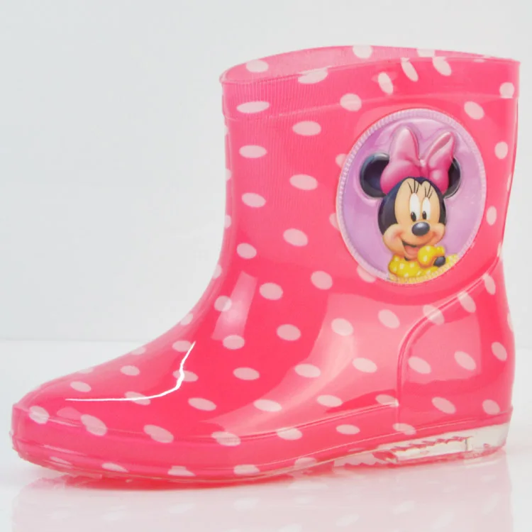 Disney Princess Mickey Minnie children's rain boots rubber shoes cartoon men and women girls rain boots plus cotton detachable