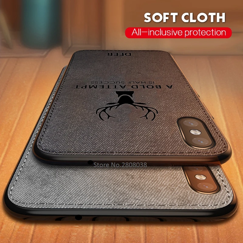 GerTong ткань текстура олень ТПУ чехлы для iPhone XR XS MAX 6 6S 7 8Plus X 3D рельефная силиконовый