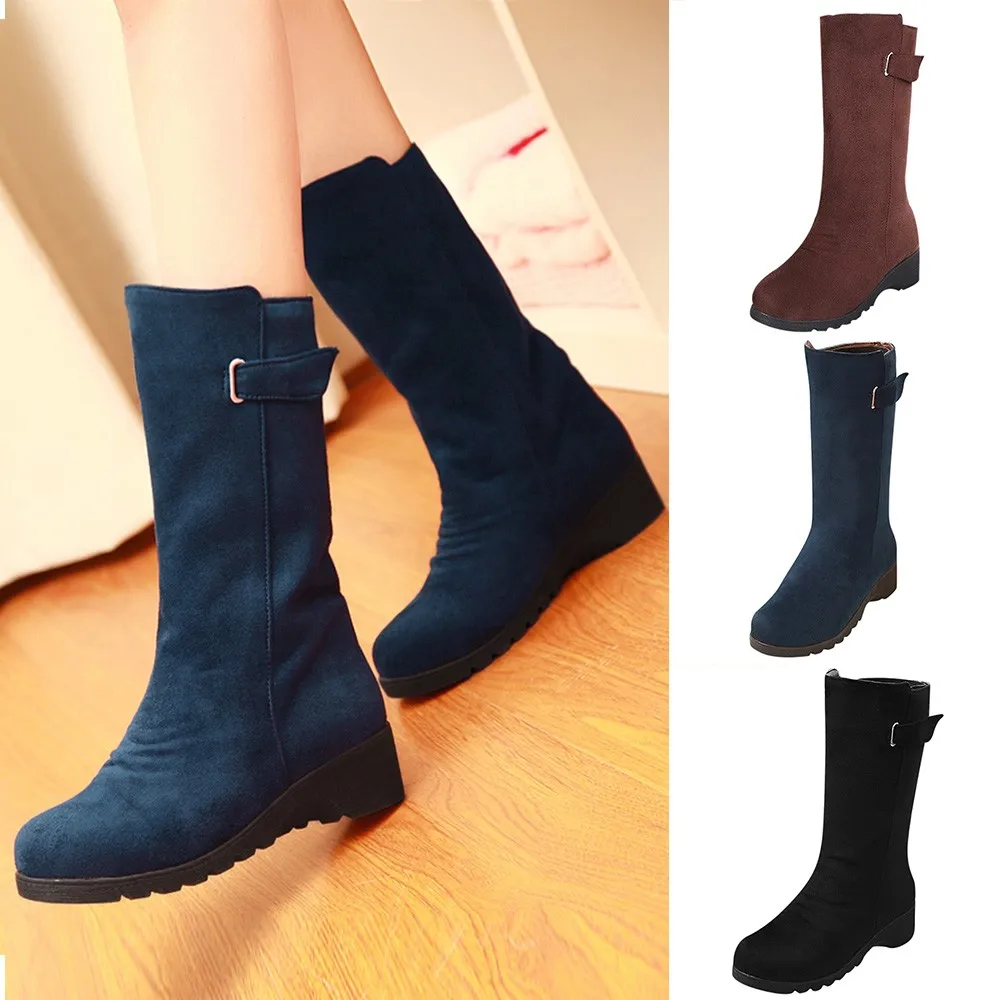 

Women Fashion Retro Solid Warm Flock Flat With Snow Boots Round Toe Shoes new non-slip British Wind Flat Heel Outdoor Apr 29