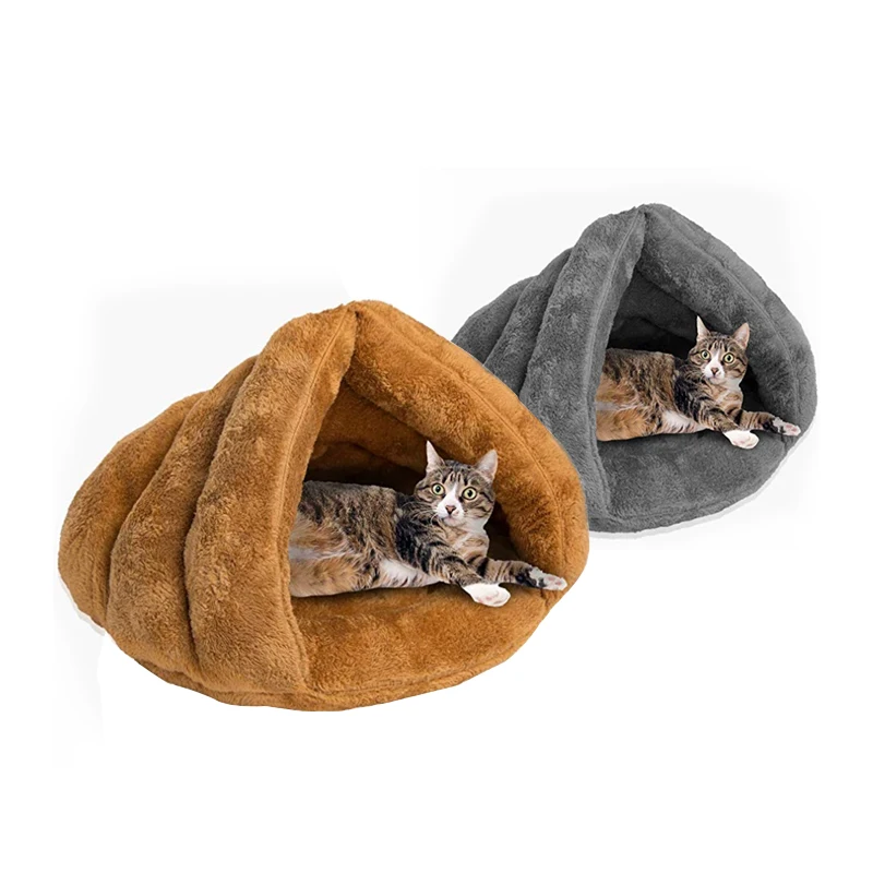 

Cats Sleeping Bag Pet Bed Soft Polar Fleece Dog Beds Winter Warm Pet Heated Mat Small Dog 50*40*30cm Kennel House for Cat Tent