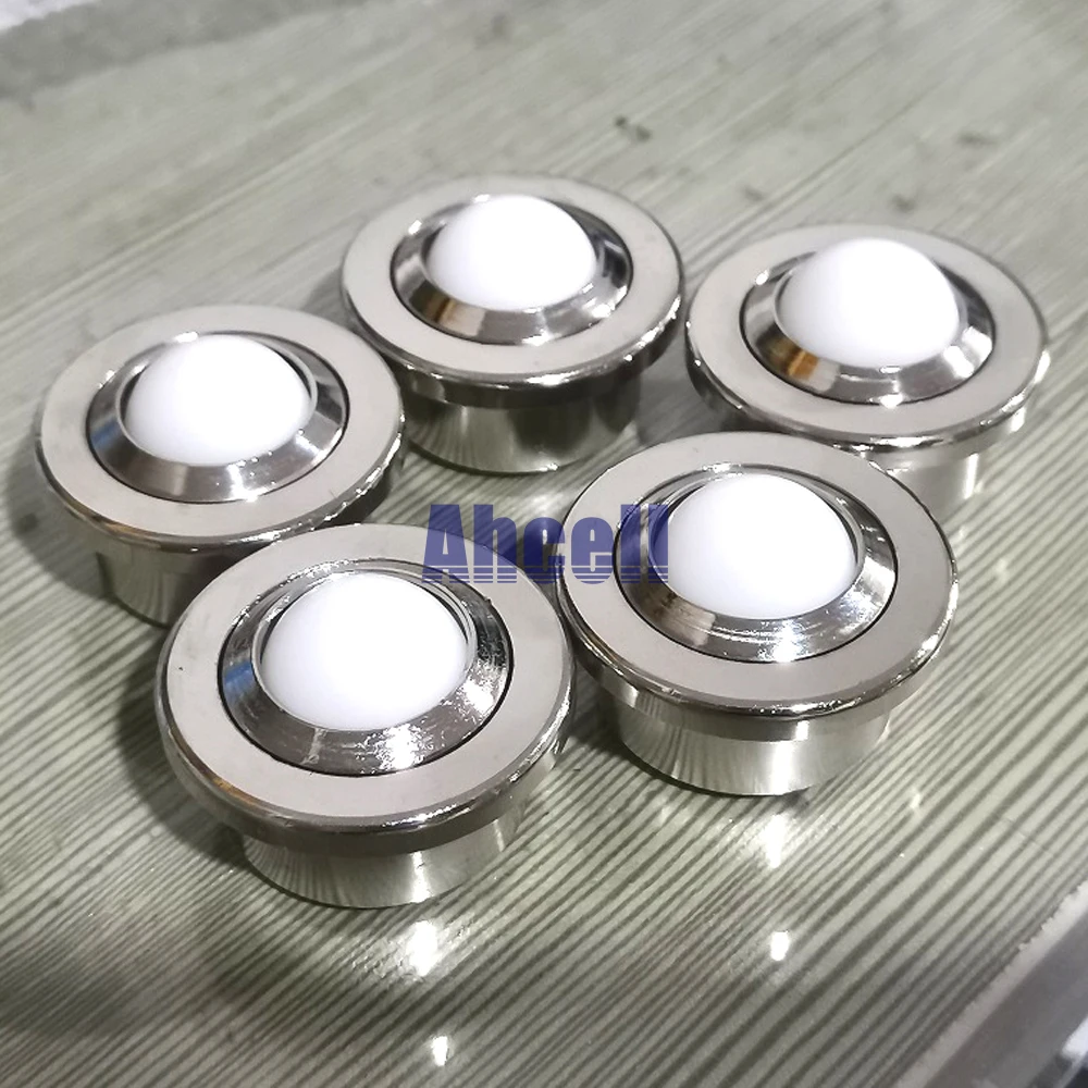 Puuli 6pcs 5/8 CY15E 33-55lbs Bearing Nylon Universal Ball Silver Tone Metal Base Ball Transfer Unit Mounted Bearing Transfer Bearings Puuli 6pcs 5/8 CY15E 33-55lbs Bearing Nylon Universal Ball Silver Tone Metal Base Ball Transfer Unit Mounted Bearing Transfer Bearings