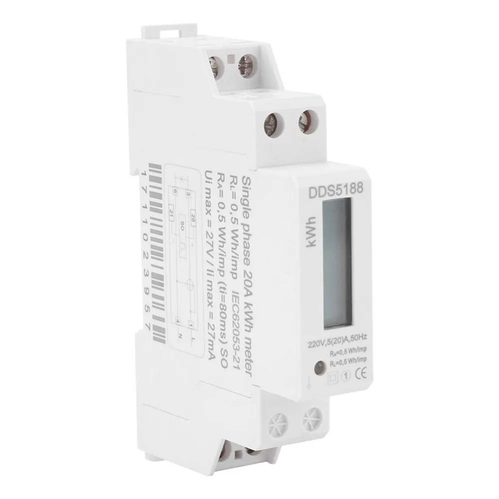 

Digital LCD 5-32A Energy Meters Single Phase DIN-Rail Electric Meter Electronic KWh Meter Measuring Tools AC 220V
