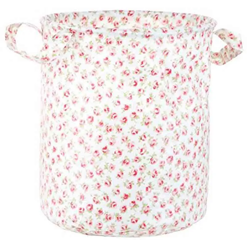 Neoviva سلة الغسيل تخزين بو طلاء القطن للماء غسل الملابس مع مقبض مجموعة من 2 الزهور خفيفة الوزن علب تخزين