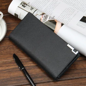 

DIKEDAKU Creative New Mens Wallet Long Korean Version Soft Crossprint Simple Purse Mobile Wallet Pu Leather Money Bag