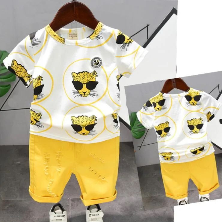

Hot Sale Brand Boys Clothing Children Summer Boys Clothes Cartoon Kids Boy Clothing Set T-shit+Pants Cotton 2-6years