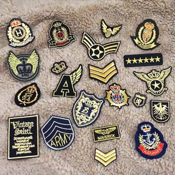 

10pcs random stripes patches for clothing iron on patches military mixed embroidery patch applique badges stickers for clothes