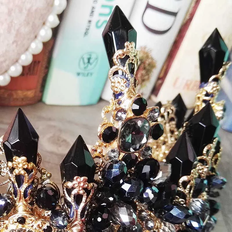 Himstory oversize preto barroco real tiaras coroa