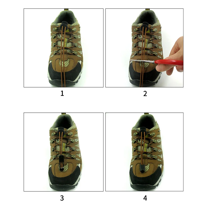 New 1 Pair New  Elastic Shoelaces Shoestrings /Jogging/Triathlon/Sports Fitness Multicolor Lace Black Buckle Locking Shoes Laces