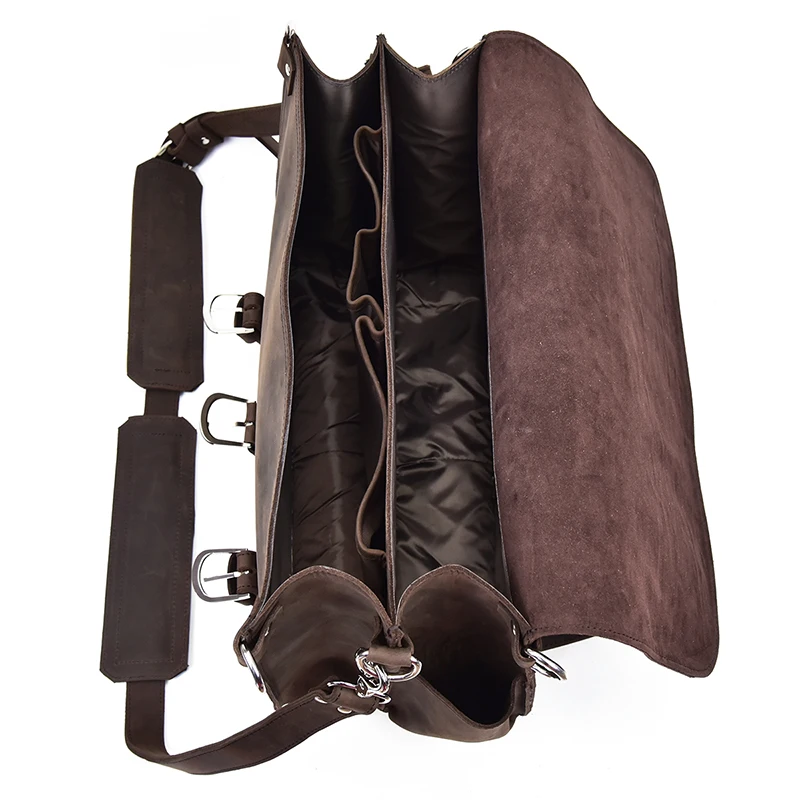 Мужской большой винтажный портфель из натуральной кожи, 15 дюймов, сумка для ноутбука, повседневная сумка на плечо, несколько функций, рюкзак, дорожная сумка