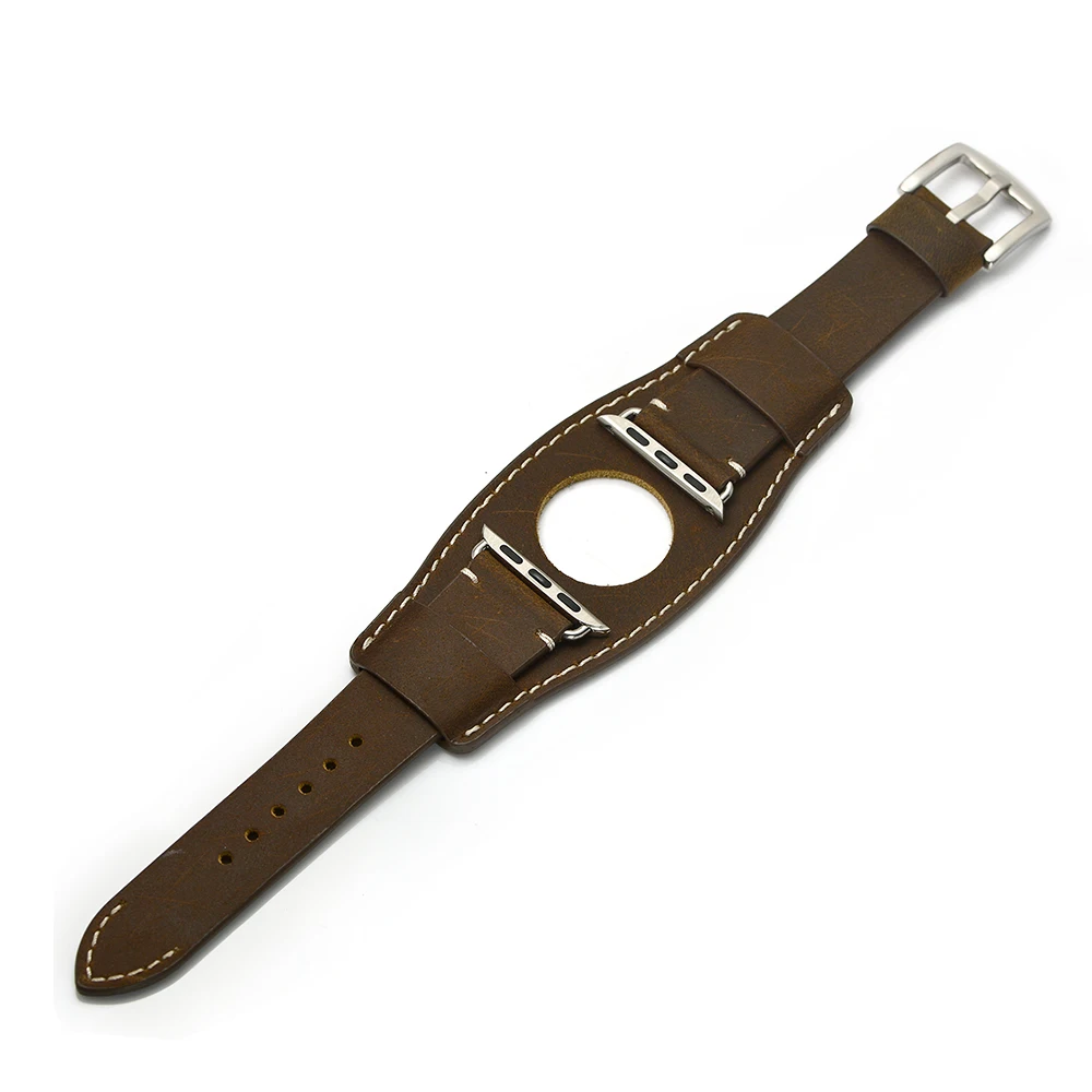 Роскошный панк-браслет для Apple Watch 38 мм 42 мм ремешок из натуральной кожи для iWatch 40 мм 44 мм Серия 1 2 3 4 кожаный ремешок для часов