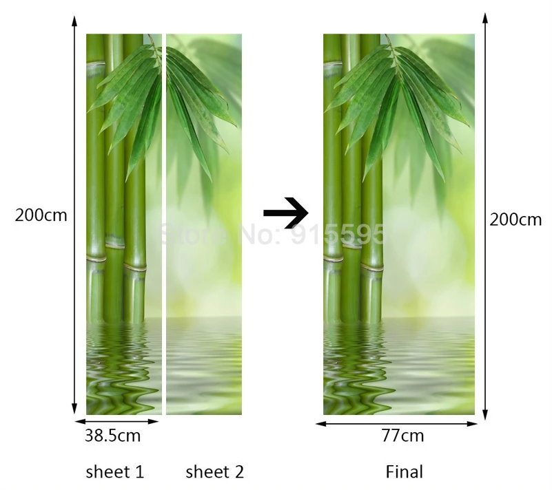 Folha de floresta de bambu verde 3d