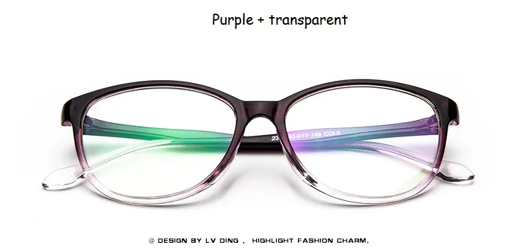 Оправа для очков, женские очки, оправа для очков, прозрачные линзы, мужские Брендовые очки, оправа для очков, близорукость, nerd, черные очки - Цвет оправы: purple v claer