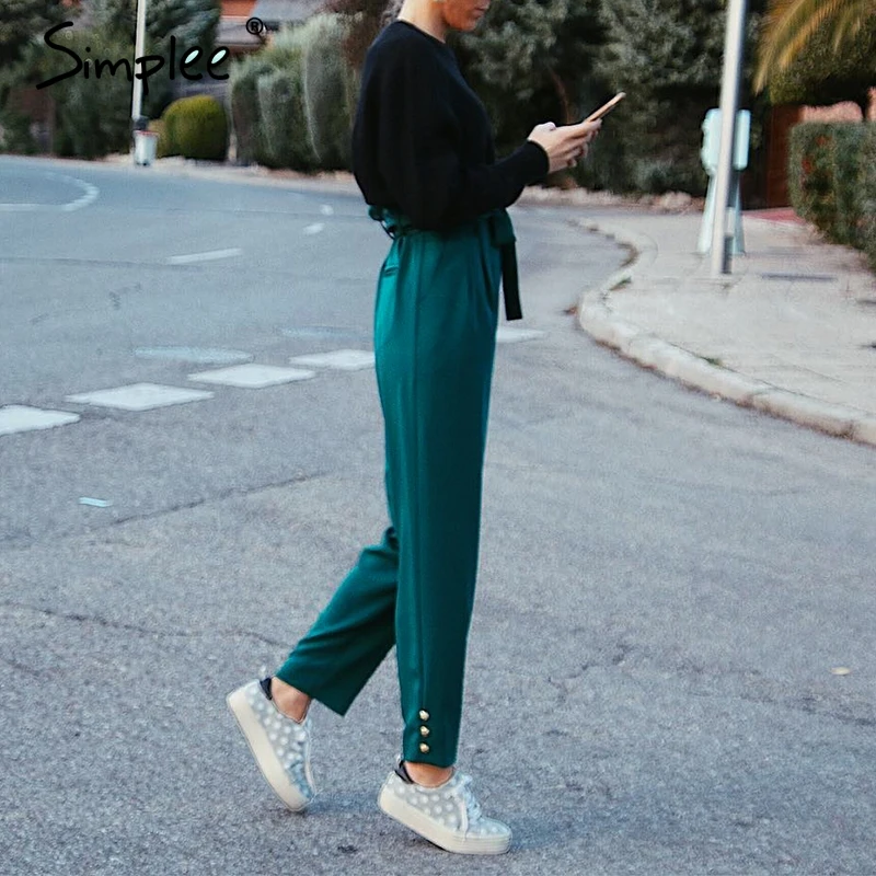 Женские брюки карандаш Simplee женская элегантная офисная одежда с высокой талией и