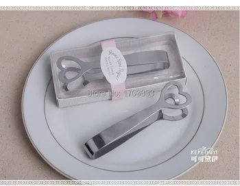 

Wedding Favors "Gimme Some Sugar" Stainless-Steel Heart-Themed Sugar clip Tongs 100pcs DHL Fedex Free shipping