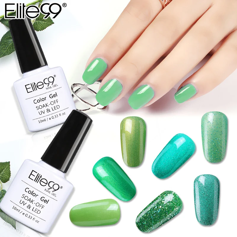 Elite99 Soak Off Green Series Гель-лак 10 мл Светодиодный УФ-гель лак для ногтей Праймер УФ гель лак для ногтей художественная краска для маникюра