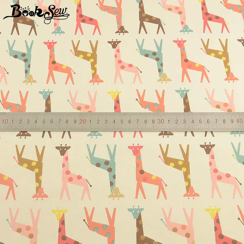 Booksew, рисунок жирафа, хлопок, ткань для дома, Telas, жир, кварталы, сделай сам, ручная работа, стежка, простыня, шитьё для подушки, пэчворк, Tissu