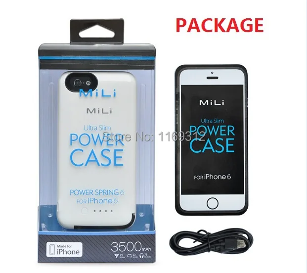 Mili Power Spring 6 (hi-c35) 3500mah Rechargeable External Power Bank  Backup Battery Adapter Charger Case For Iphone 6 - White - Power Bank -  AliExpress