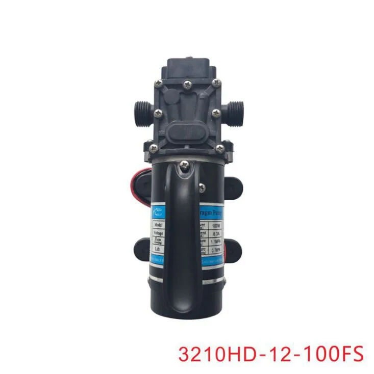 

with built in fan, by-pass small portable electric high pressure diaphragm dc 12V 100W water pump self priming sprayer pump