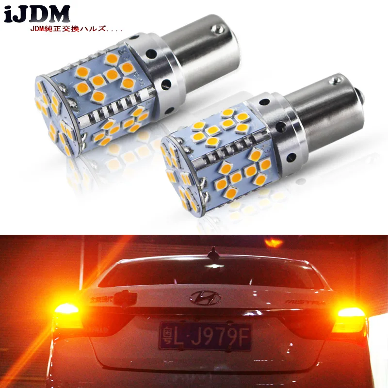 

4pcs Error Free Amber Yellow 3535 LED BAU15S 7507 PY21W 1156PY LED Bulbs For Front or Rear Turn Signal Lights (No Hyper Flash)