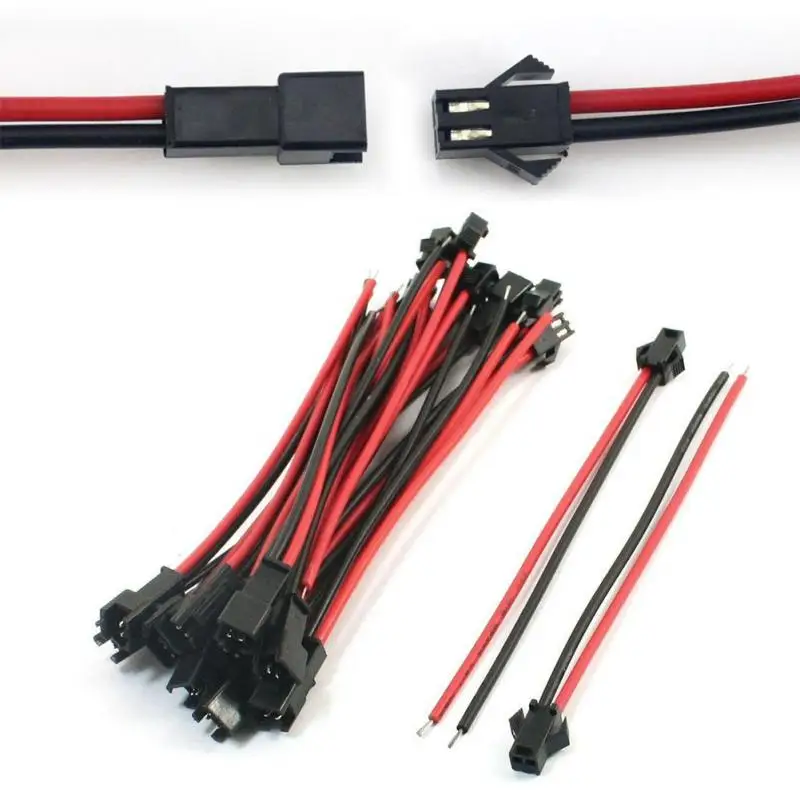 

10Pairs 15cm Long JST SM 2Pins Plug Male to Female Wire Connector Quick Connector Terminal Block 2 Way Easy Fit for led strip