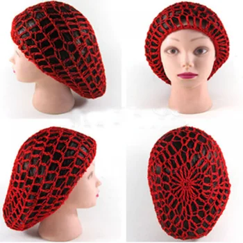 

New Arrival Women Ladies Soft Rayon Snood Hair Net Crocheted Hair Net Hot sale Accessories Elastic Hair Net Caps Free Shipping