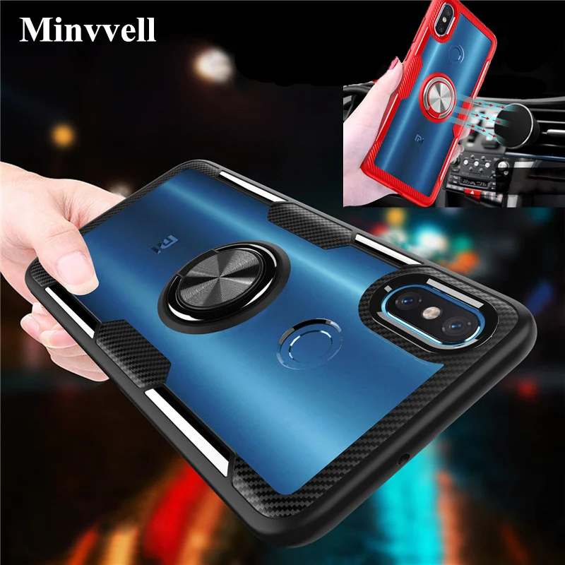 

Fashion Finger Ring Holder Clear Acrylic Case For Xiaomi 8 Case Mi 8se Car Magnetic Bracket Cover For Xiaomi Mi8 Mi 8 SE Case