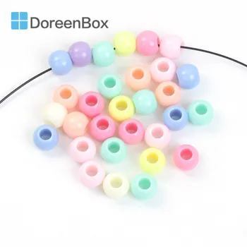 

Doreen Box hot- 100Pcs Mixed Multicolour Acrylic Beads Fit Charm Bracelet 11x9mm (B02949)