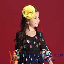 Бесплатная Доставка Дети Девушки шерсть Fascinators Шляпы Прекрасный Платье Аксессуары Для Волос с Нечеткой Милые Девушки Шутник Отдых Прекрасный