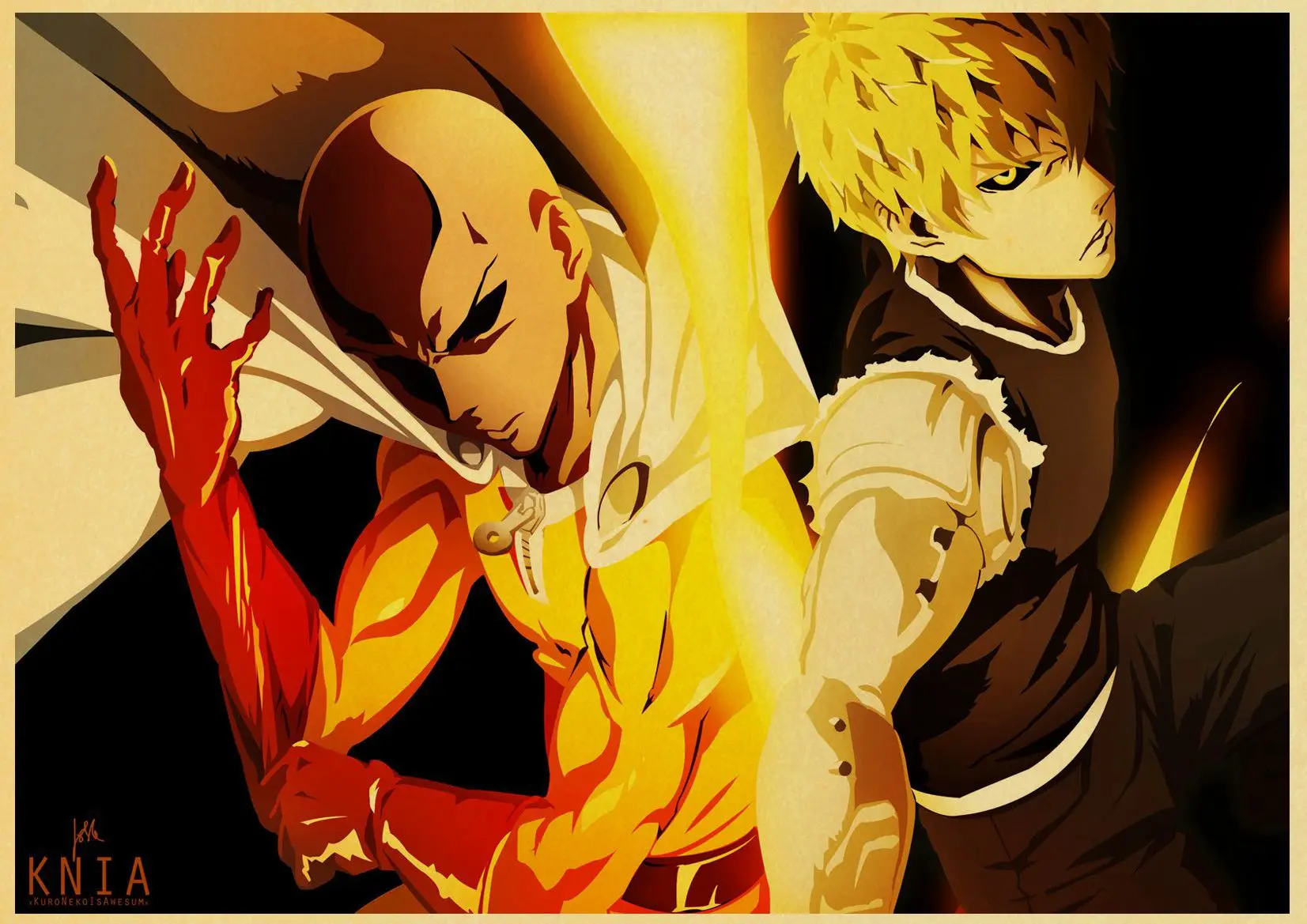 T018 Японское аниме One Punch Man плакат ретро плакат наклейки на стену винтажные плакаты принты для бара и домашнего декора - Цвет: T018