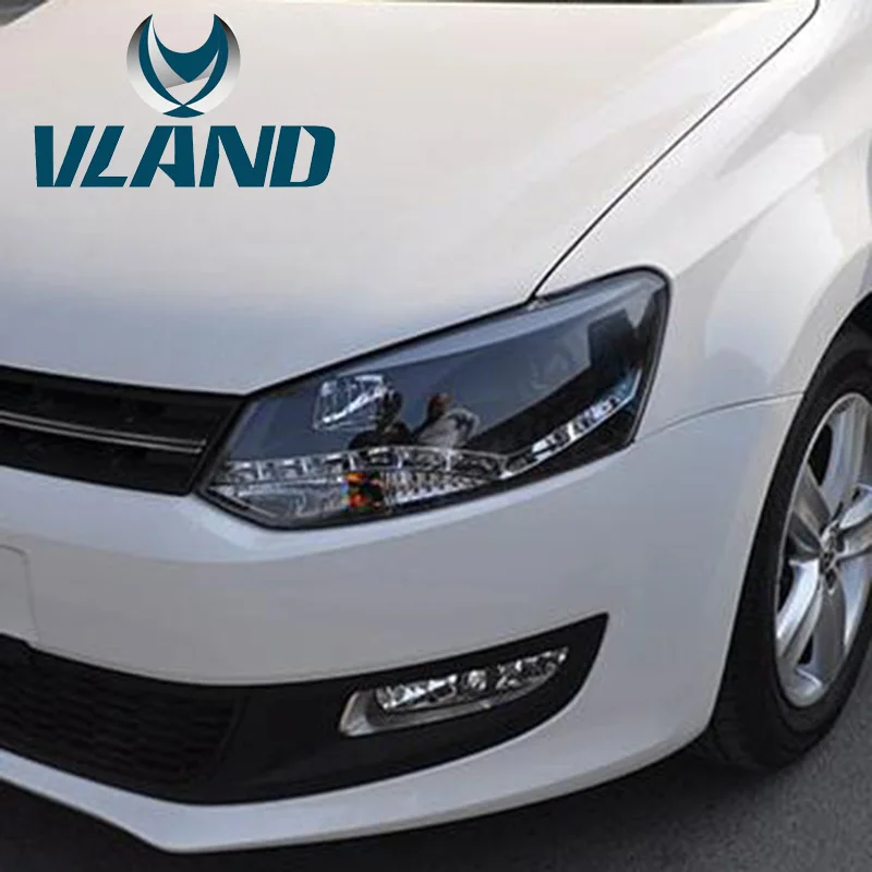 VLAND завод для автомобильных головных ламп Volkswagen POLO 2011 Up LED свет H7 Bi Xenon проектор Plug