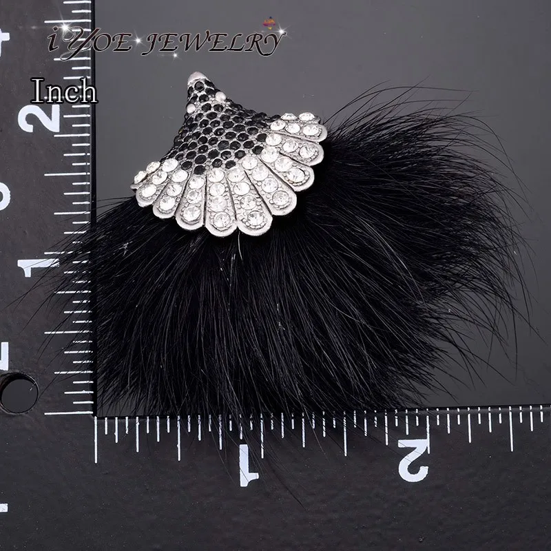 IYOE корейский стиль черный Hairball веерообразные булавки-брошки с кристаллами Ретро стиль рождественские броши кулон Винтажные Ювелирные Изделия