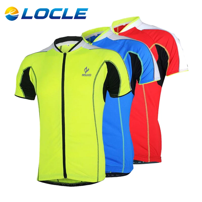 

LOCLE Mens Quick Dry Summer Cycling Breathable T Shirts Short Sleeve Cycling Jerseys Mens MTB Bike Jersey Ropa Ciclismo