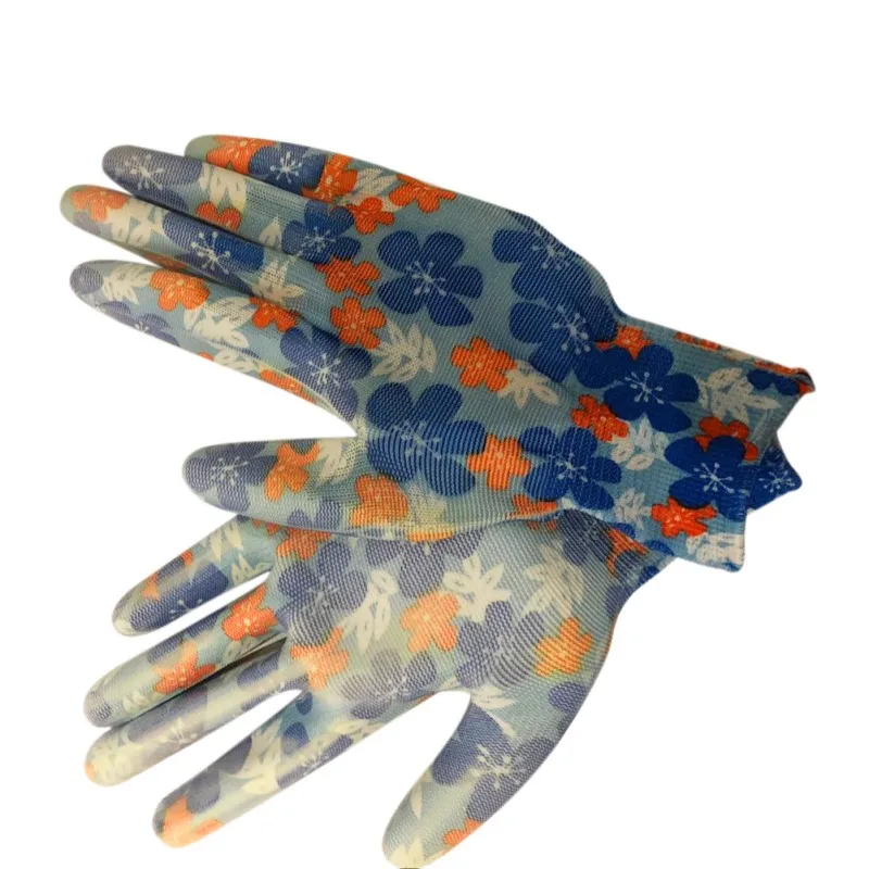 Женские нескользящие перчатки для уборки по дому дышащие перчатки для садоводства женские нейлоновые рабочие перчатки из искусственной кожи с цветочным принтом