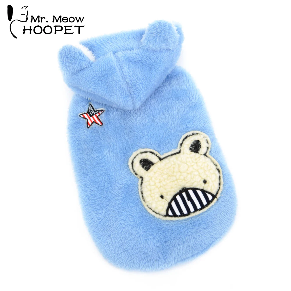 Hoopet Cat/одежда с рисунком медведя Пальто из высококачественной ткани Теплые