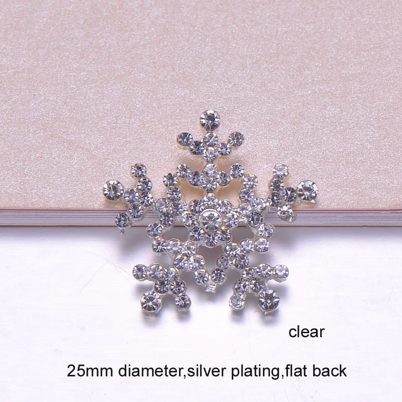

(J0737) 25mm diameter rhinestone button ,crystal button ,flat back, silver or light gold plating