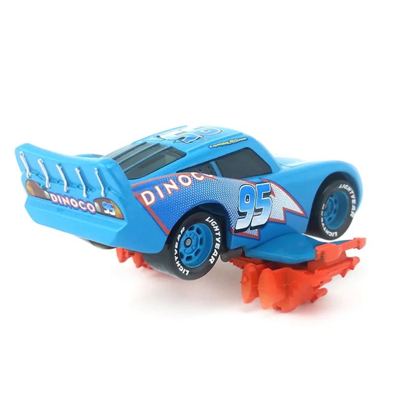 Disney новейшая модель Pixar Cars Lightning Mcqueen Blue Dinoco с пламенем литые игрушки из