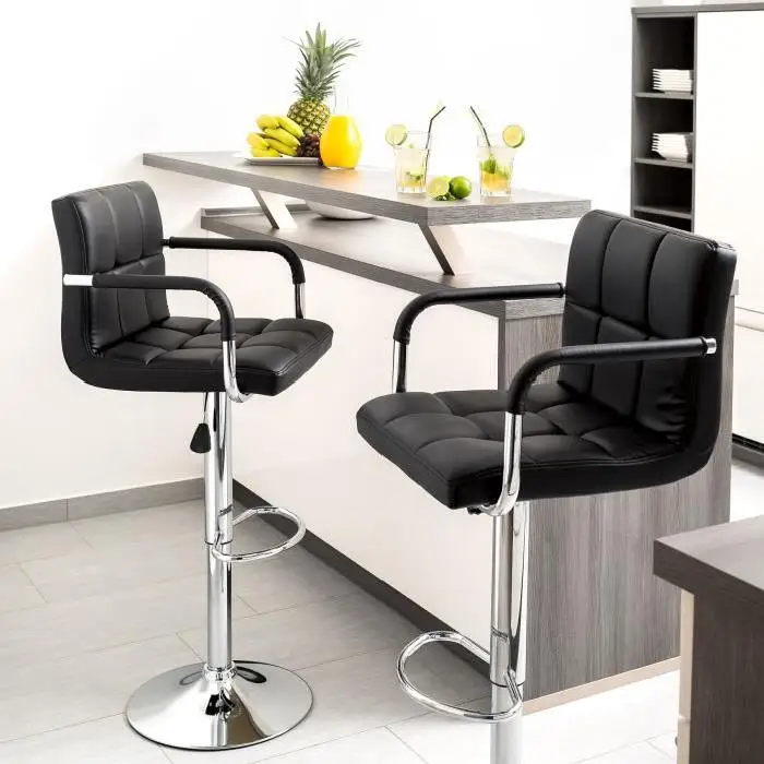 

JEOBEST 2pcs Bar Chair Lift Modern Home Adjustable Bar Chair High Stool Front Desk Cash Register Chair Back Stool HWC
