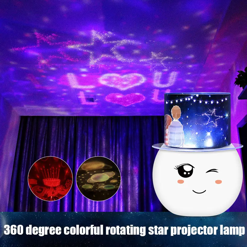 

Colorful LED Projector Lamp Starry Star Moon Sky Projector Cute Night Light for Children Room JA55