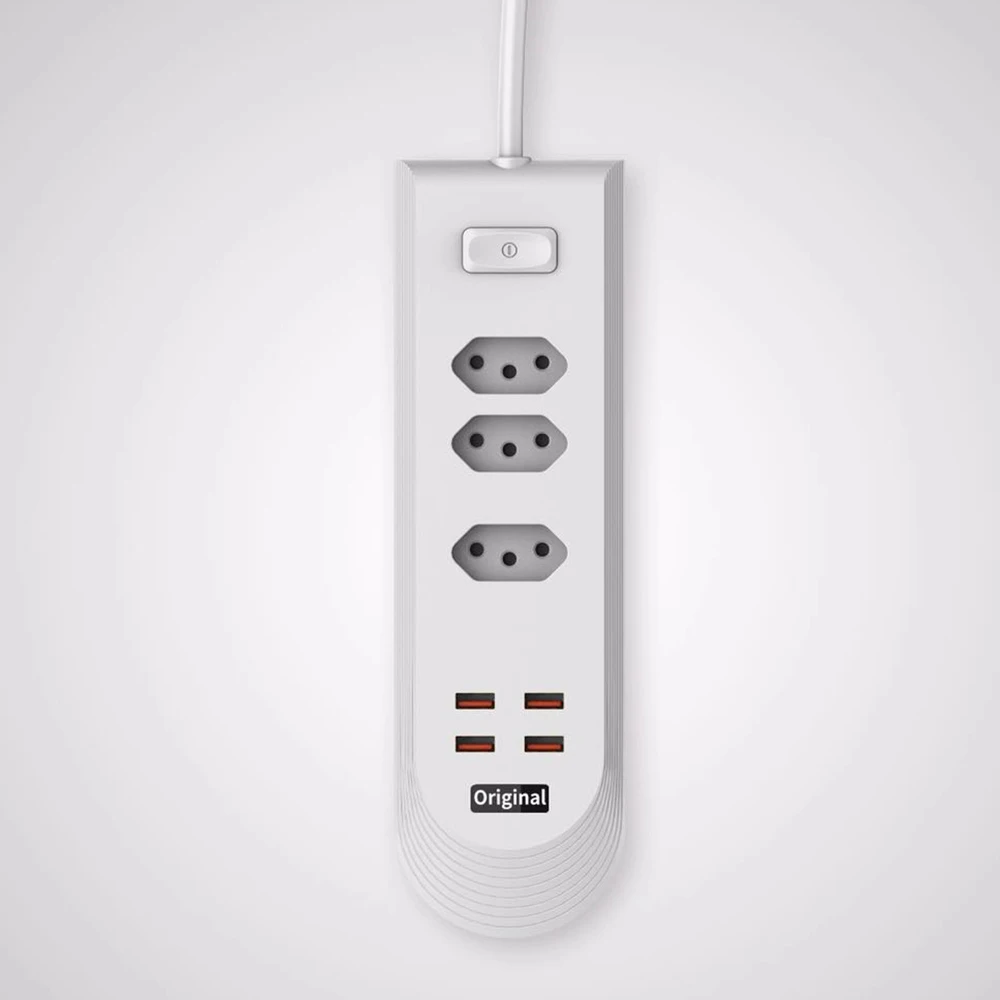 Электролента 3 AC электрическая бразильская Розетка с USB розетками переключатель ПК взрывозащищенный переходник для путешествий с 2 м удлинительным шнуром
