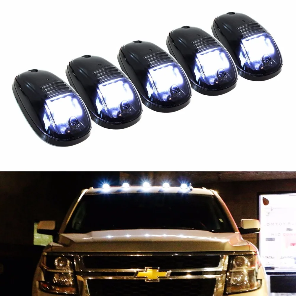 5pc Amber Cab Marker Clearance Light 264143AM+168 6-5730 Amber LED+Base for Ford