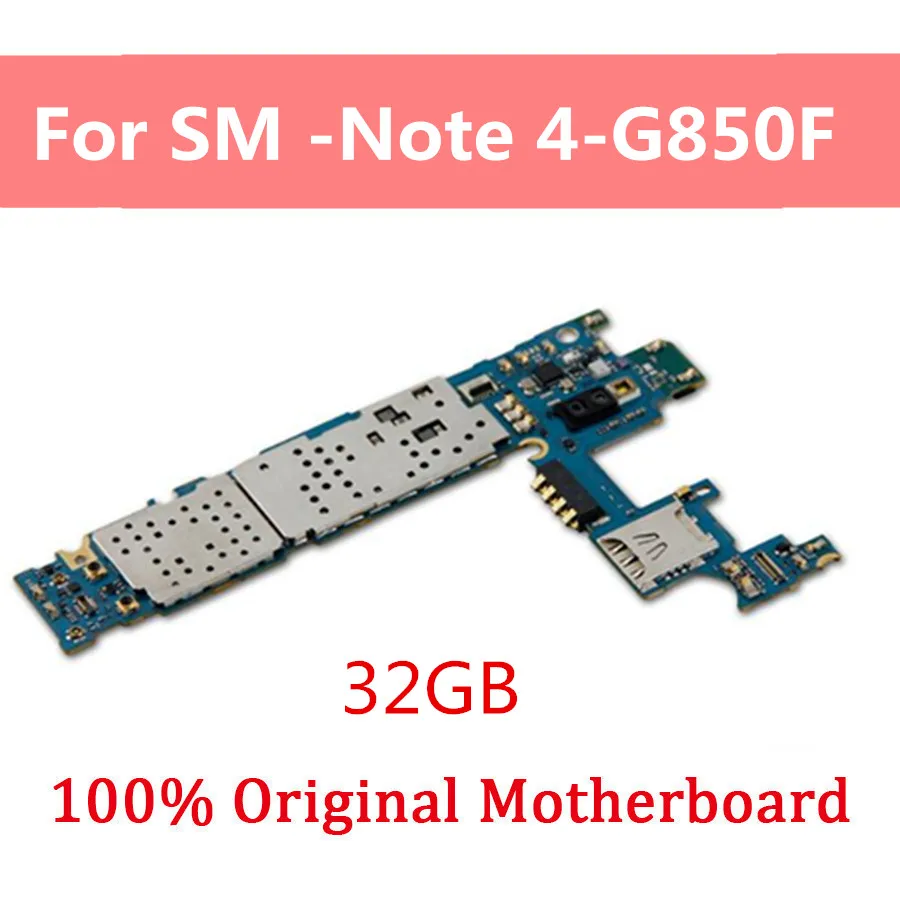 

For Samsung Galaxy Note 4 Mini Alpha G850F Motherboard Original Unlocked For Note 4 Mini Alpha G850F Logic Board 32gb With Chips