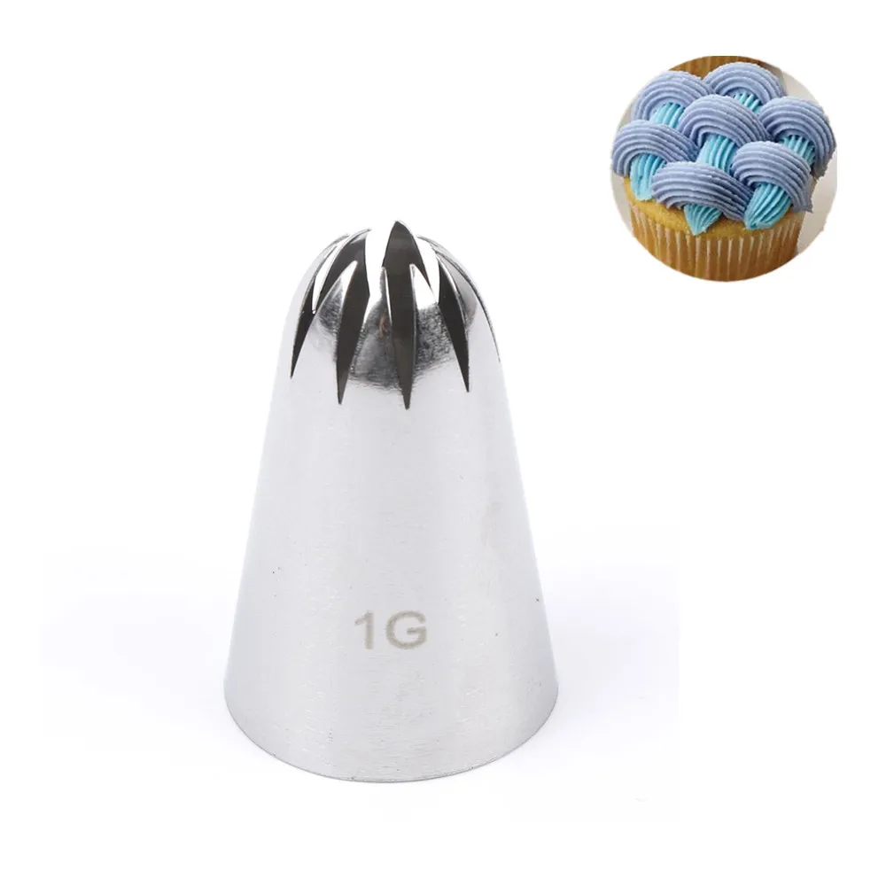 

#1G Large Metal Cake Cream Decor Tips Set Stainless Steel Icing Piping Nozzles