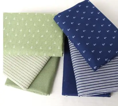 

New 46x50cm Anchor series Cotton Linen fabrics sewing bag Tablecloths cloth Handmade DIY tissus Patchwork Linen fabrics m1