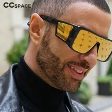 Негабаритные очки, зеркальные солнцезащитные очки для мужчин и женщин, модные Оттенки UV400, винтажные очки 45709