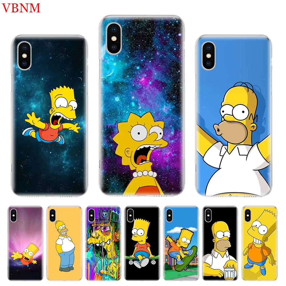 

Bart Simpson Fantasy Soft Phone Back Case For iPhone 6 6S 7 8 Plus X 10 XS MAX XR 5 5S SE Gift Customized Art Cover Coque Cases