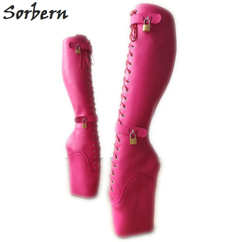 Con Fetiche Colores Tamaño Ballet Color Nuevo Grande Mate Pezuña Botas Colors Tacón Sorbern rosado Alto Custom Rosa Caliente Cuña Cerradura De Unisex Sin Arranque En OqWdY