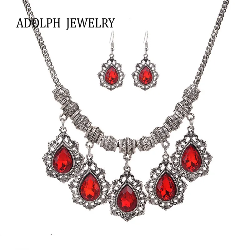 

ADOLPH Jewelry for Women Luxurious Accessories Temperament Water Droplets Jewelry Set Choker Necklace and Earrings